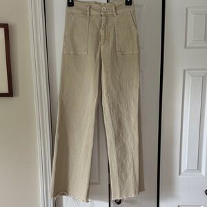 Miou Muse Wide Leg Tan Jeans | Stretch fit | Size Small